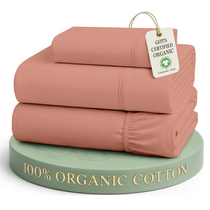 LANE LINEN Queen Sheets 100% Organic Cotton 4pc Percale Cooling - White