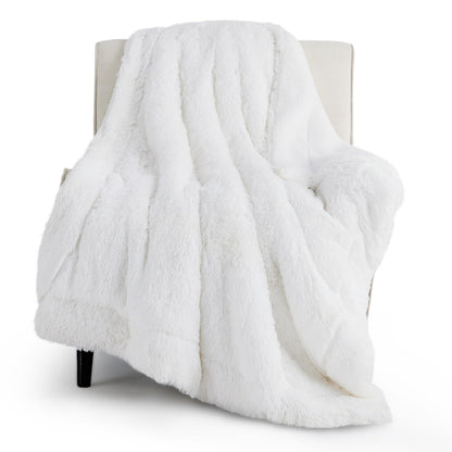 Bedsure Faux Fur Fluffy Fleece Sherpa Blanket Couch Throw Grey 50"x60"