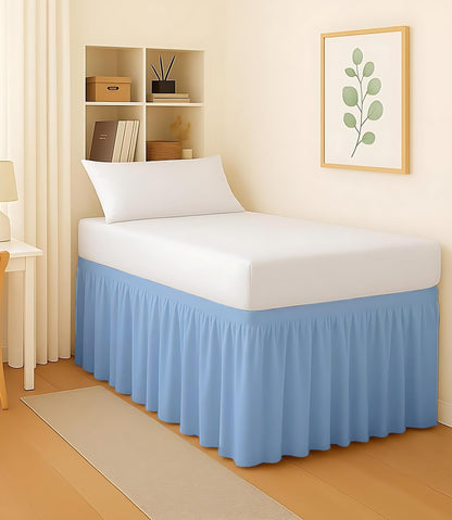 Mattress-Homes College Dorm Bed Skirt Twin XL, 42 Inch Drop Extra Long Bed Skirt, Split Corner Tailored Dust Ruffle, Premium Brushed Microfiber, Wrinkle Resistant, White