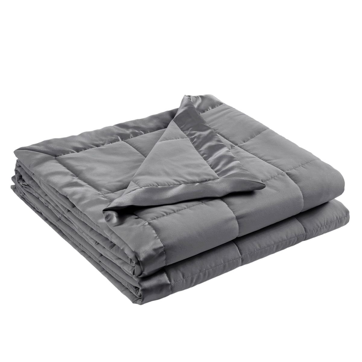 Madison Park Down Alternative Queen Blanket for Bed, Satin Trim, Grey