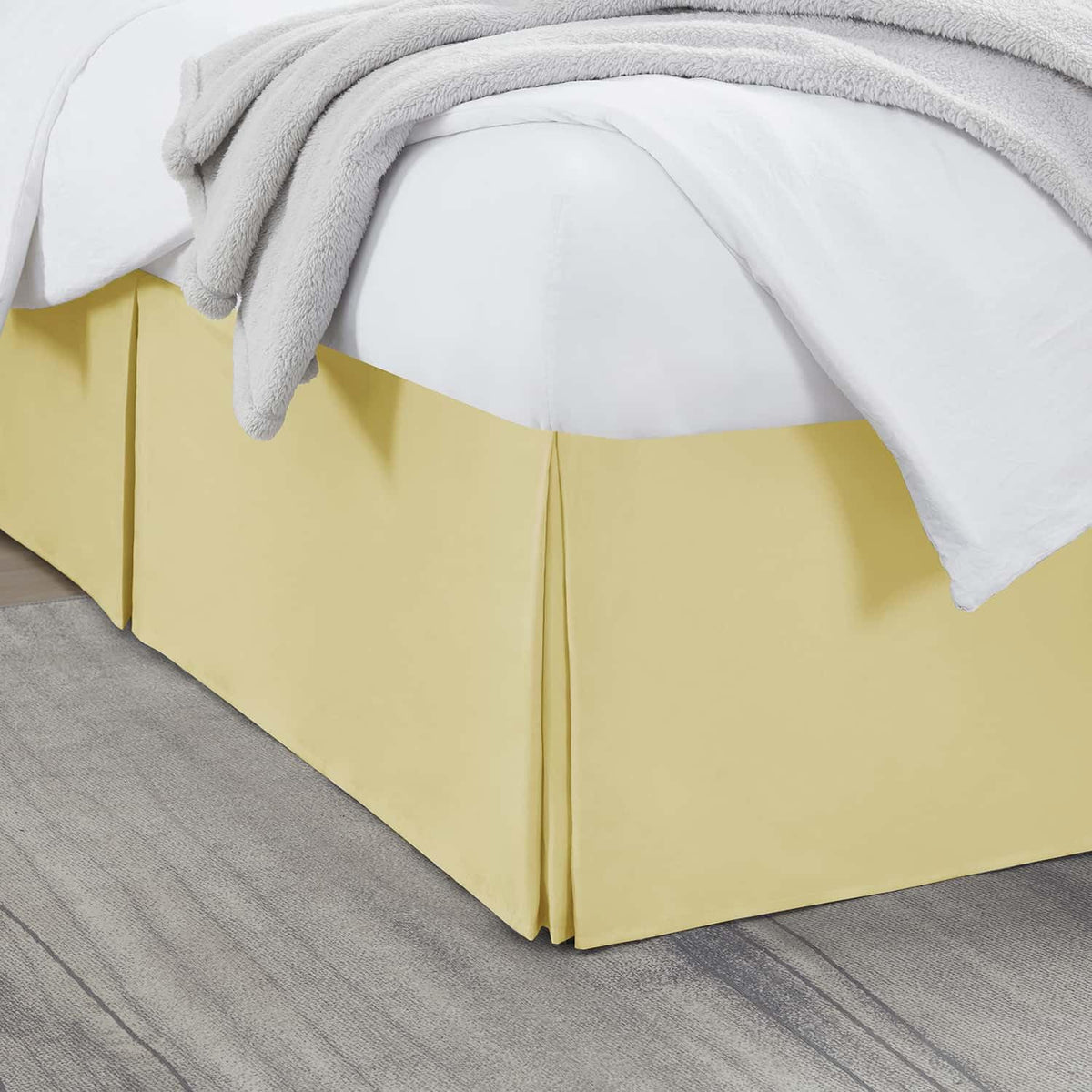 Nestl Linen Bed Skirt Queen Size - Queen Bed Skirt 14 Inch Drop - Brushed Microfiber Bed Skirts - Hotel Quality Pleated Bed Skirt - Shrinkage & Fade Resistant