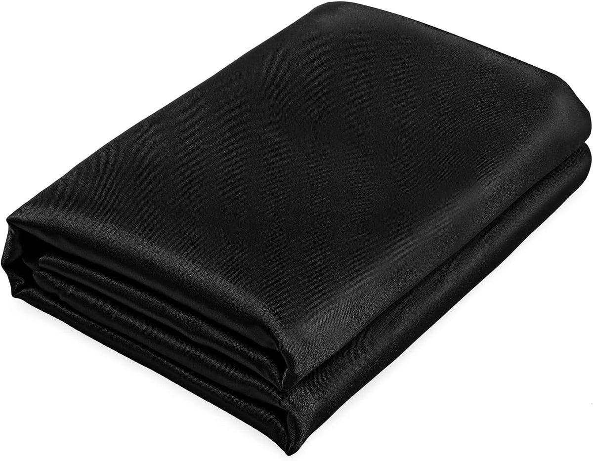 Homiest Black Satin Flat Sheet, Full Silky Bed Top Sheet Only