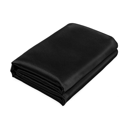 Homiest Black Satin Flat Sheet, Full Silky Bed Top Sheet Only