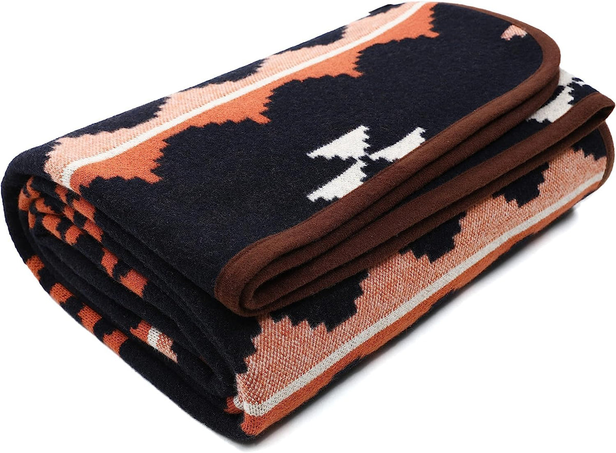 ACUSHLA Merino Wool Camping Blanket Warm Outdoor Travel Throw,Morocco Grey