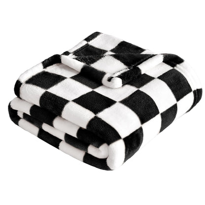 Yurhap Checkered Baby Blanket Fleece Baby Blankets for Boys, Ultra Soft Cozy Fluffy Infant Toddler Newborn Receiving Blankets for Crib Stroller, 30''x40'', Blue