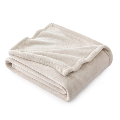 Bedsure GentleSoft Fleece Blankets Queen Size Cream - Birthday Gifts for Women Bed Blanket Soft Lightweight Plush Fuzzy Cozy Luxury Microfiber, Home Room Decor Gifts, 90x90 inches