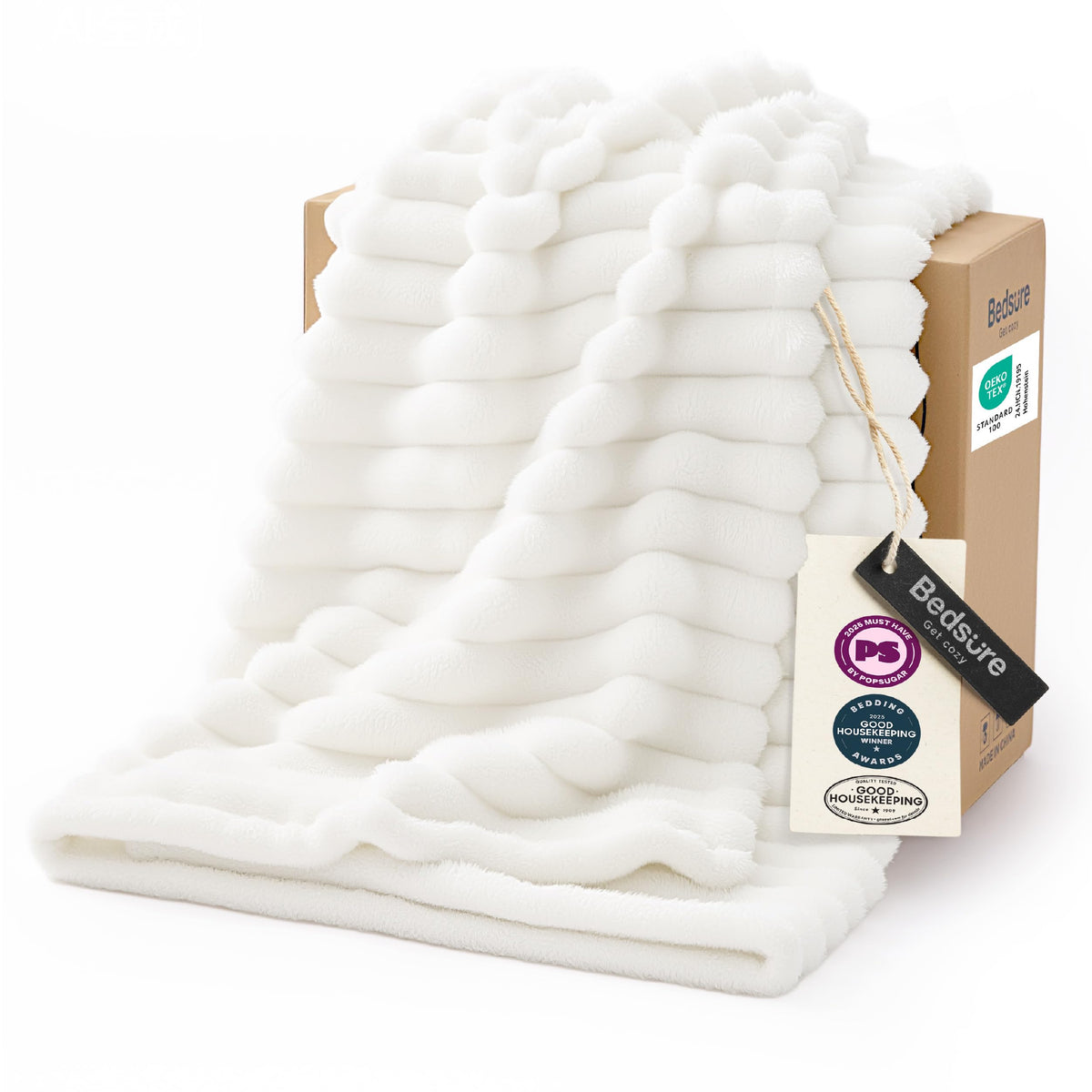 Bedsure Soft Beige Throw Blanket for Couch Decor Gifts 50"x60"