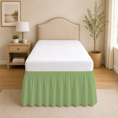 Dorm Room College Microfiber Ruffled Bedskirts Twin-XL 30" Drop, Black