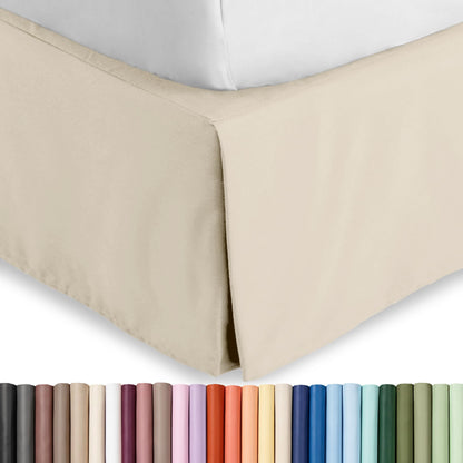 Bare Home Bed Skirt 15-Inch Drop 1800 Ultra-Soft (Queen, Grey)