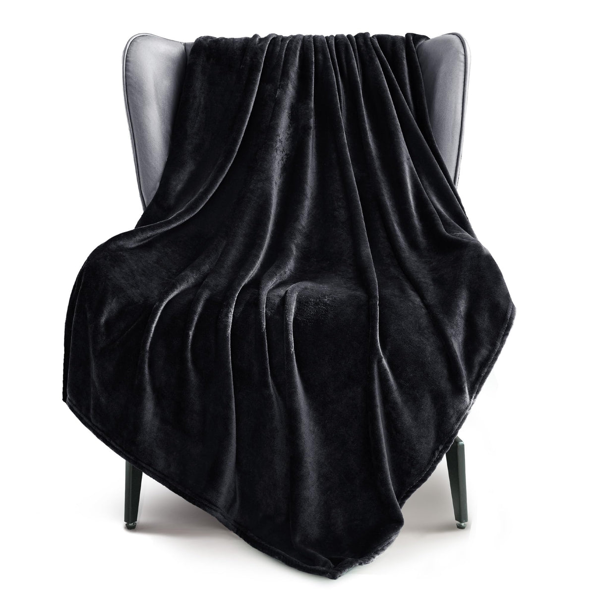 Exclusivo Mezcla Soft Large Fleece Throw Blanket for Couch, Forest Green