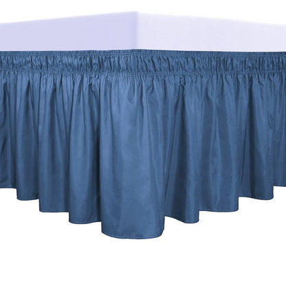 PureFit Wrap Around Ruffled Bed Skirt, White, Queen/King - 18" Drop