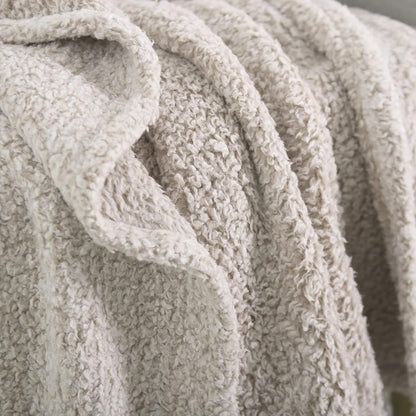 Ultra Soft Fleece Sherpa Blanket King Size,Lightweight Cozy Boho Bed Blanket with Decorative Tassel, Pattern Reversible, 2 Tones Ombre Light Brown,104”x90”