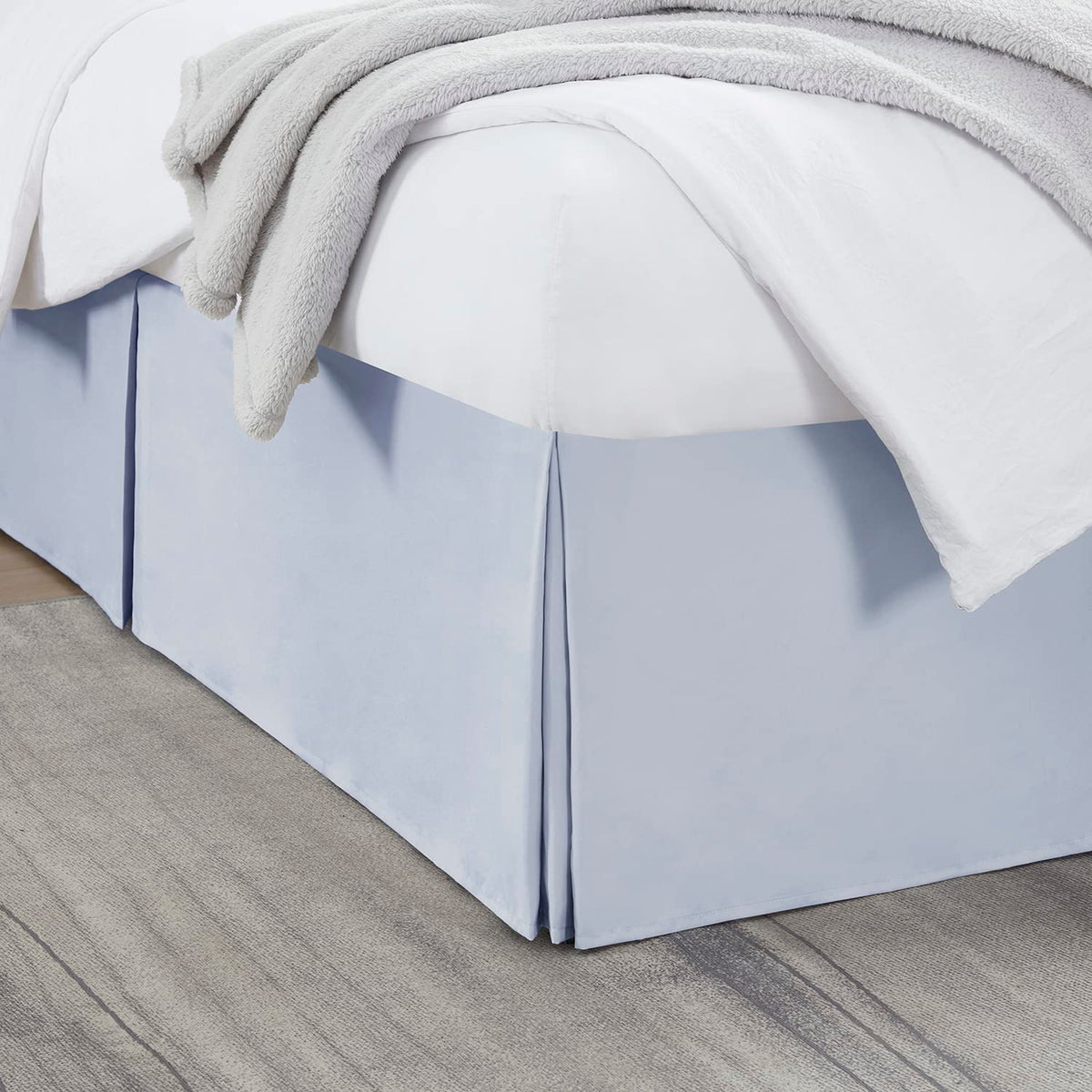 Nestl Linen Bed Skirt Queen Size - Queen Bed Skirt 14 Inch Drop - Brushed Microfiber Bed Skirts - Hotel Quality Pleated Bed Skirt - Shrinkage & Fade Resistant