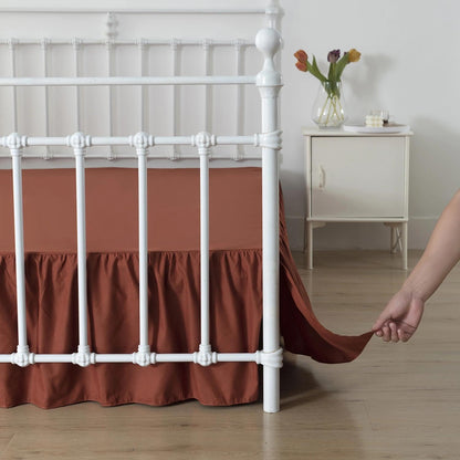 Bed Skirt Queen Size Ruffled Bed Skirt with Split Corners