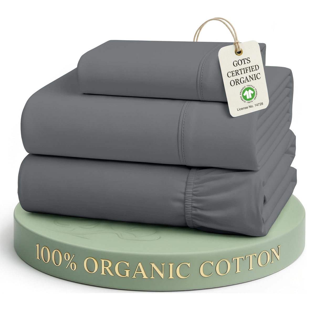 LANE LINEN Queen Sheets 100% Organic Cotton 4pc Percale Cooling - White