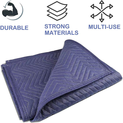 PONGHEI 2 Moving Blankets 40"x 72" Heavy Duty Packing Blankets for Moving Shipping Thick Furniture Wrapping for Moving Supplies Professional Quilted Shipping Blankets