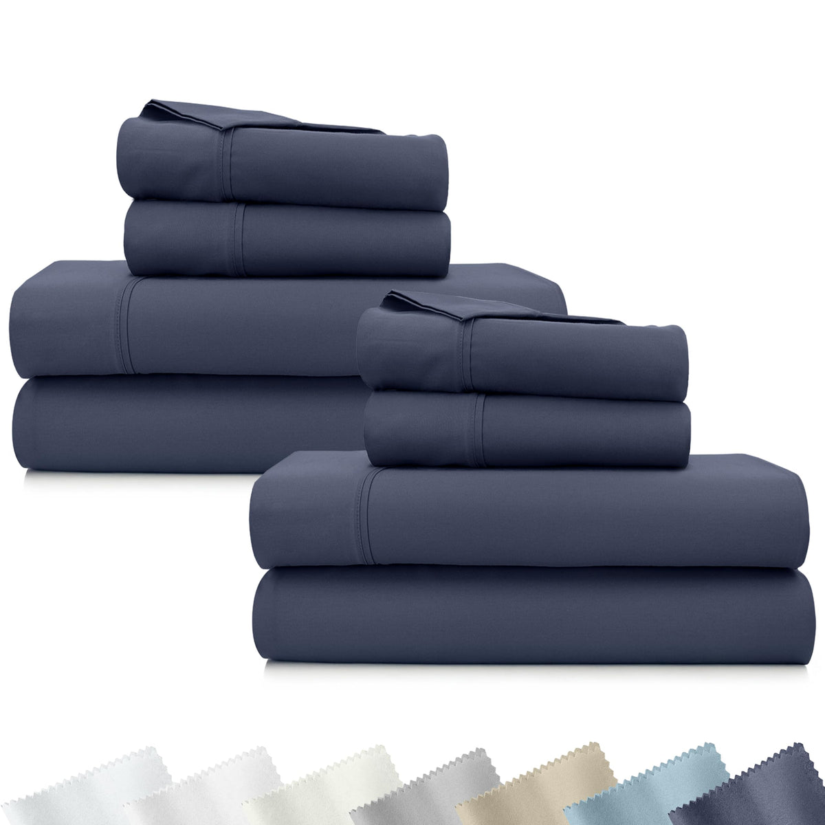 California Design Den Soft 100% Cotton Sateen Queen Bed Sheets Set, White