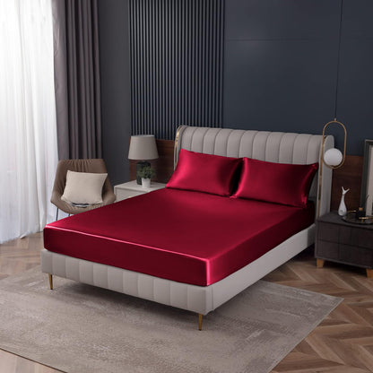 Homiest Black Satin Flat Sheet, Full Silky Bed Top Sheet Only