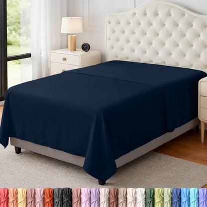 Queen Size Flat Sheet Only, Ultra Soft & Breathable Hotel Sheets, Grey