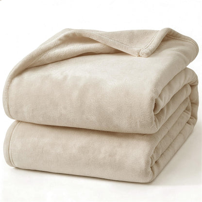 Hansleep Twin Grey Fleece Blanket, Soft Flannel Bed Blanket