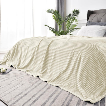 BEDELITE 3D Ribbed Jacquard Pink Fleece Throw Blanket for Couch, 50x60 Inch