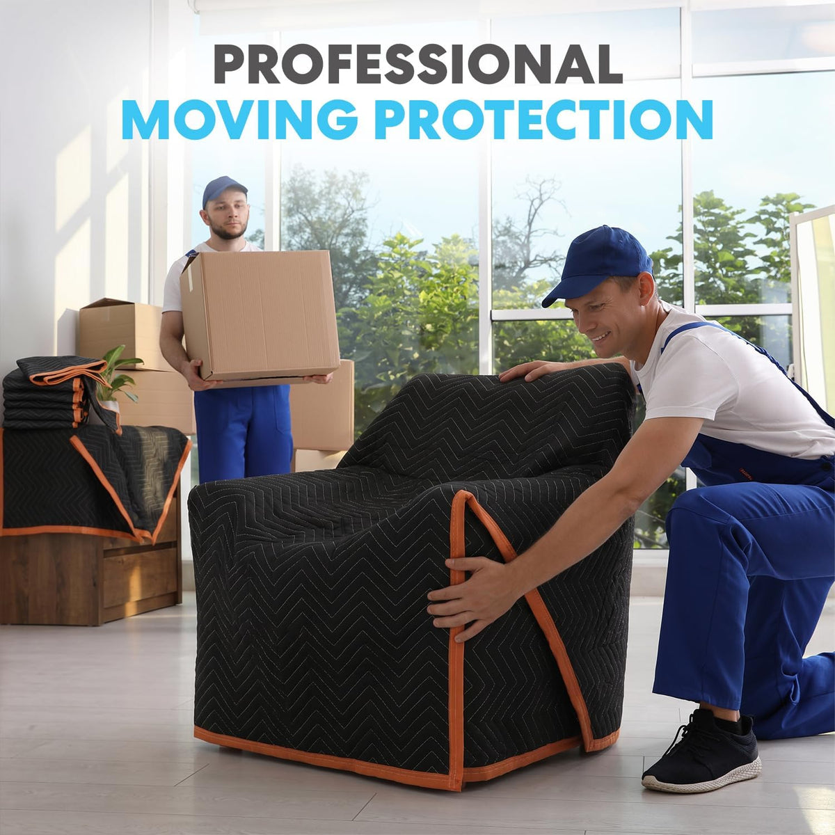 Simpli-Magic Heavy Duty Padded Moving Blankets 72" x 40" – 12 Pack – Packing Blankets, Furniture Covers for Moving