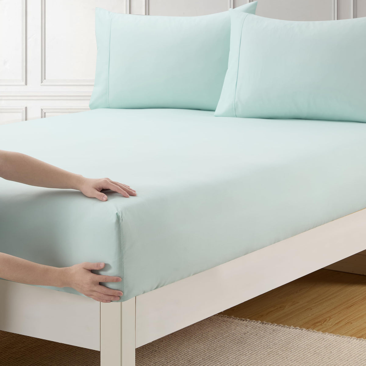 King Size Flat Sheet Only - Ultra Soft & Breathable Brushed Microfiber Top Sheet Only for King Size Beds, Denim Blue
