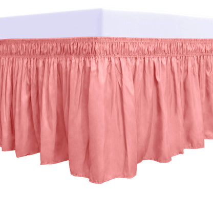 PureFit Wrap Around Ruffled Bed Skirt, White, Queen/King - 18" Drop