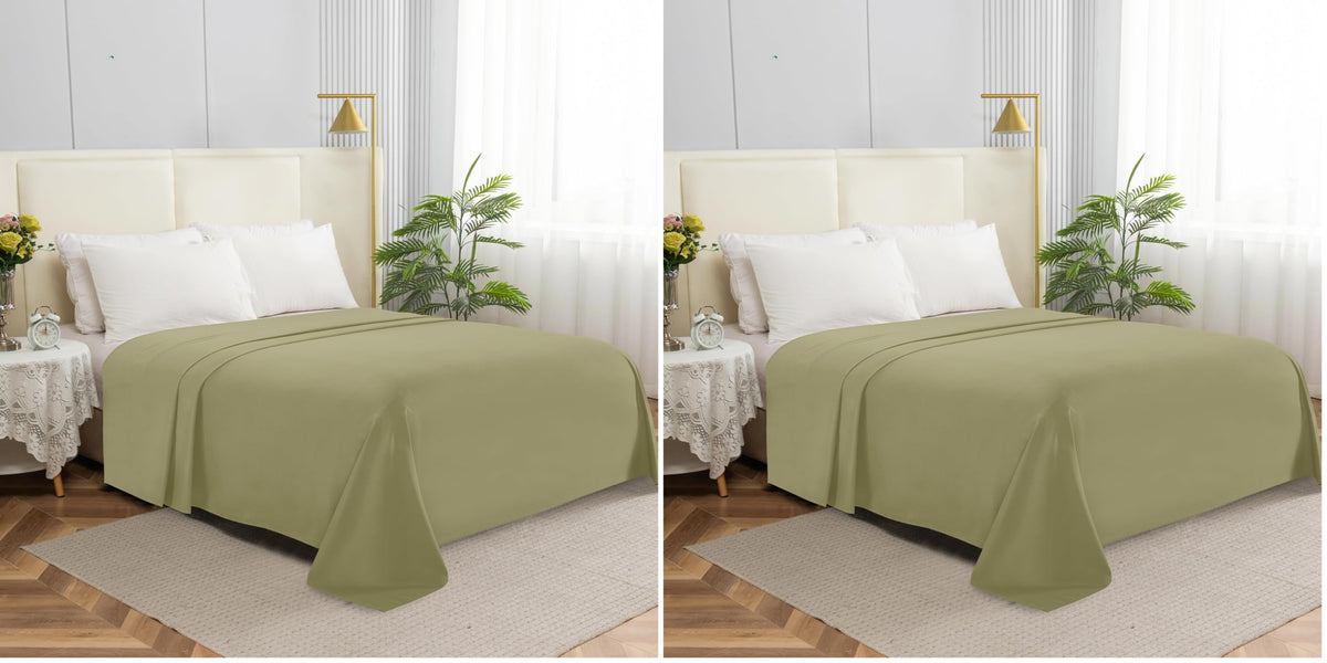 Elegant Comfort Premium Hotel Quality 1-Piece Flat Sheet, Luxury & Softest 1500 Thread Count Egyptian Quality Bedding Flat Sheet, Wrinkle, Stain and Fade Resistant, Queen, White