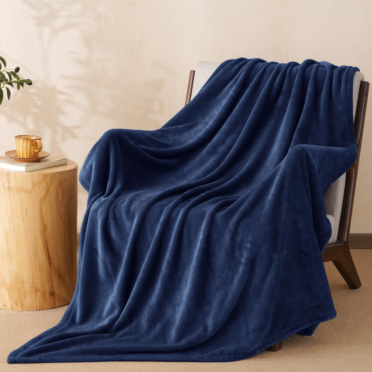 PHF Fleece Blanket King Size 108x90-300GSM Lightweight Airy Warmth, Khaki