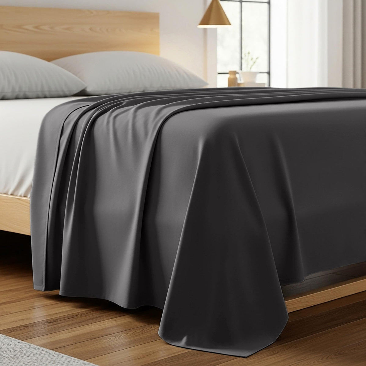 Mellanni King Size Flat Sheet - Iconic Collection Bedding