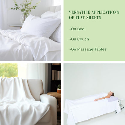 Luxury Flat Sheet on Amazon Elegant Comfort Wrinkle-Free 1500 Premier Hotel Quality 1-Piece Flat Sheet, Queen Size, White