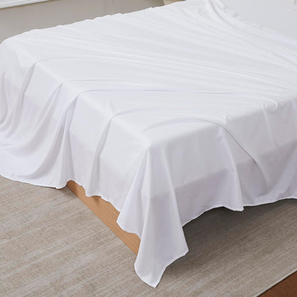 King Size Flat Sheet Only - Ultra Soft & Breathable Brushed Microfiber Top Sheet Only for King Size Beds, Denim Blue