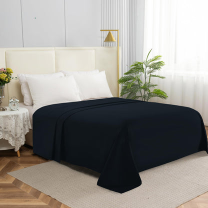 Elegant Comfort Premium Hotel Quality 1-Piece Flat Sheet, Luxury & Softest 1500 Thread Count Egyptian Quality Bedding Flat Sheet, Wrinkle, Stain and Fade Resistant, Queen, White