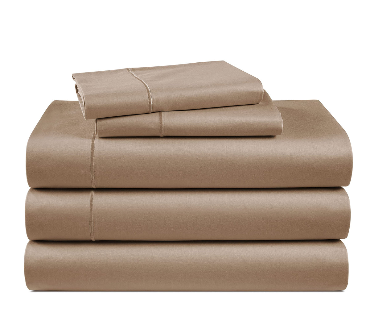 LANE LINEN 100% Egyptian Cotton Sheets King Size Silky Sateen Weave - White