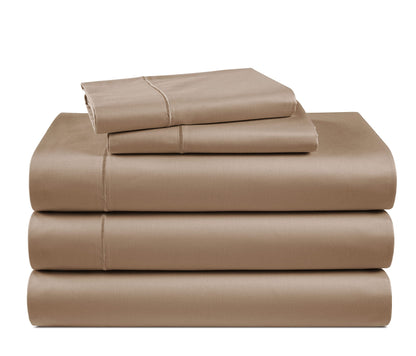LANE LINEN 100% Egyptian Cotton Sheets King Size Silky Sateen Weave - White