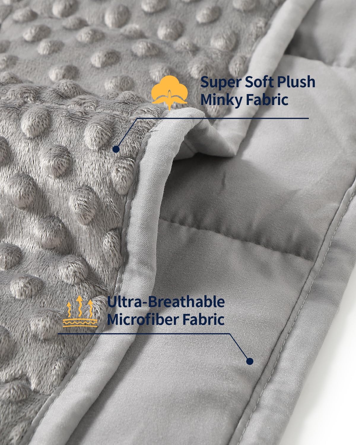 Mr. Sandman Cooling Weighted Blanket for Adults, Queen Size 15 lbs, 60″x80″
