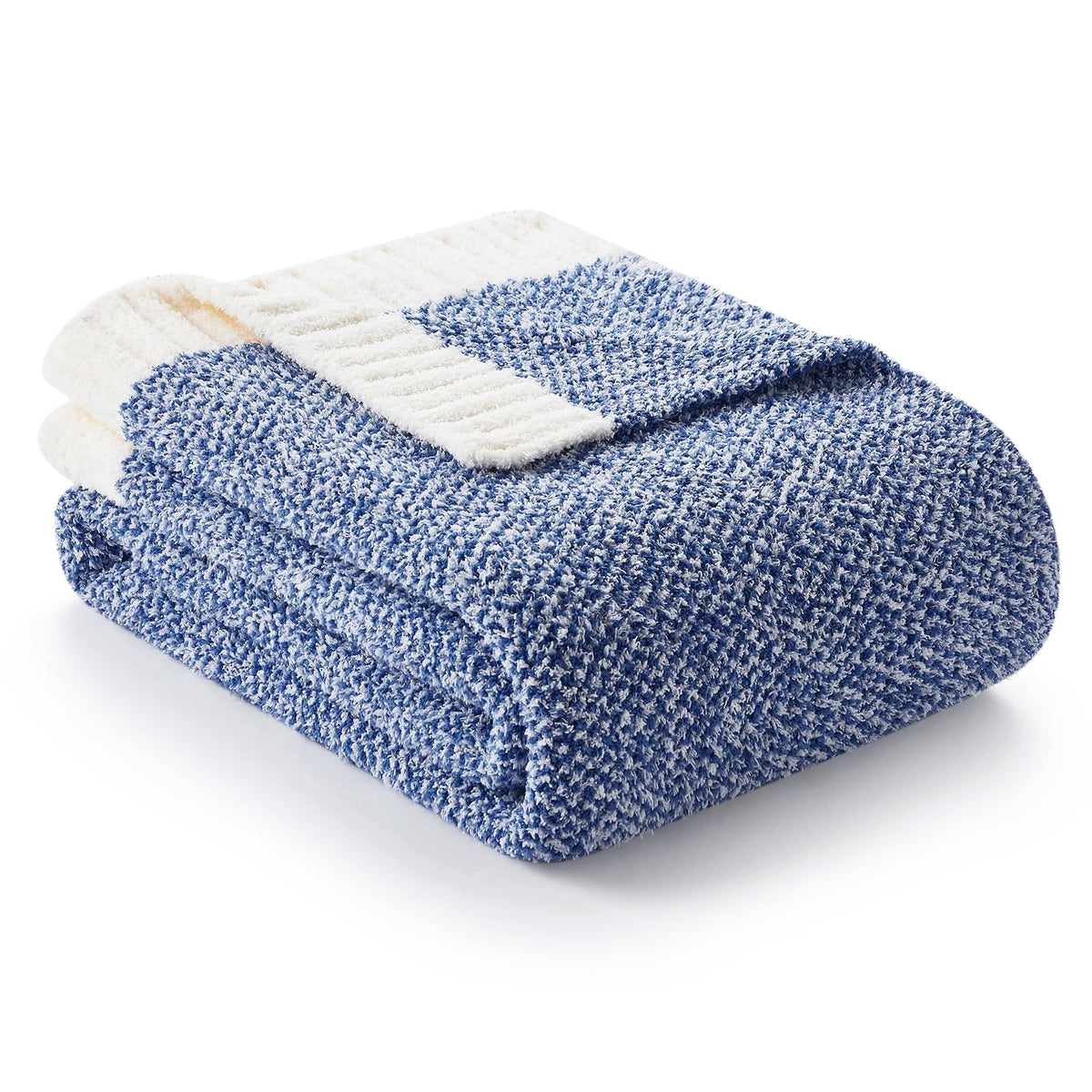 Snuggle Sac Buttery Ivory Throw Blanket for Couch, Reversible Super Soft Knitted Blankets, Warm Cozy Knit Fuzzy Plush Lightweight Throws Dupes for Sofa, Bed, Picnic, Ivory, 50 x 60 inches