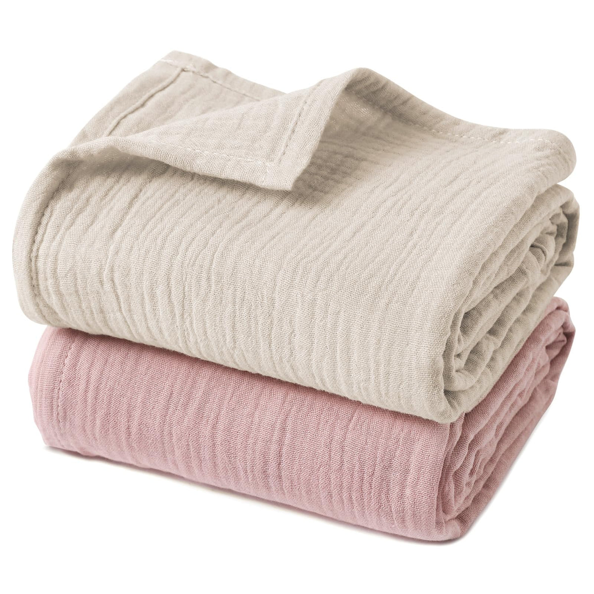 GLLQUEN BABY Muslin Swaddle Blankets for Newborn Boys, Large 40''x38''