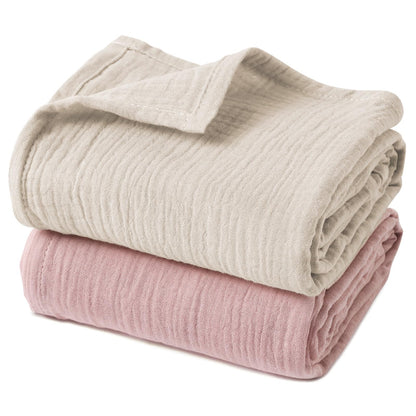 GLLQUEN BABY Muslin Swaddle Blankets for Newborn Boys, Large 40''x38''