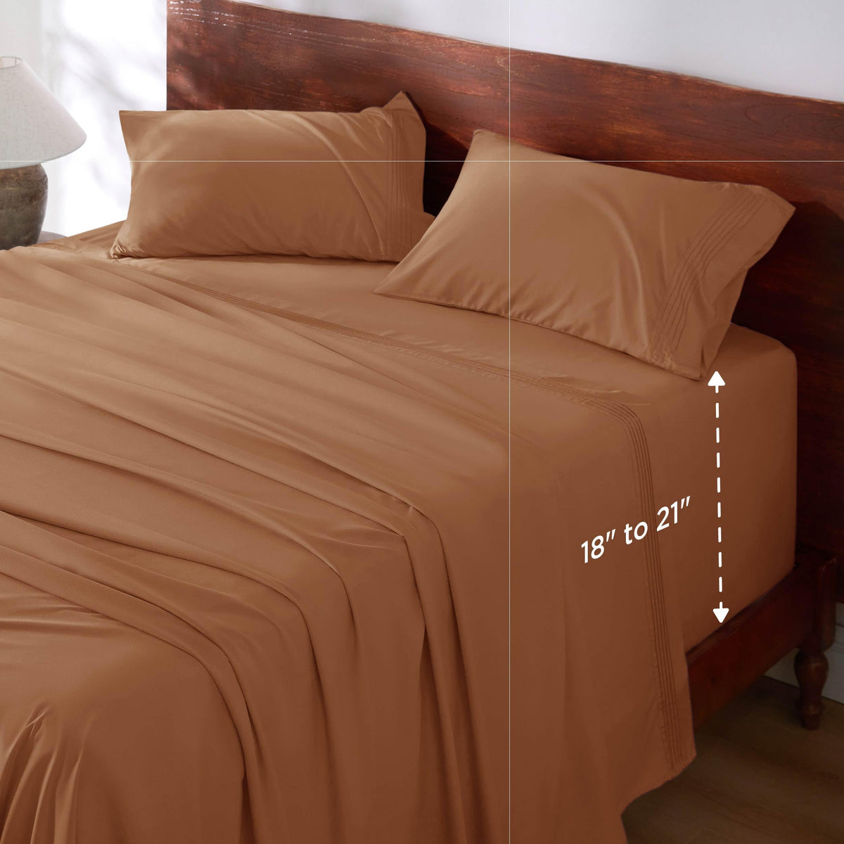 Bedsure Deep Pocket Queen Sheets Set - Fits Mattresses Up to 21 Inches Thick - 4 Piece GentleSoft Bed Sheets, Moisture Wicking, Soft & Cooling Bedsheet & Pillowcases, Easy & Secure Fit, Light Grey