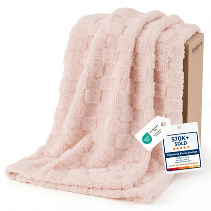 Bedsure Checkered Fleece Throw Blanket,Cute Home Decor,Sage Green,50"×60"