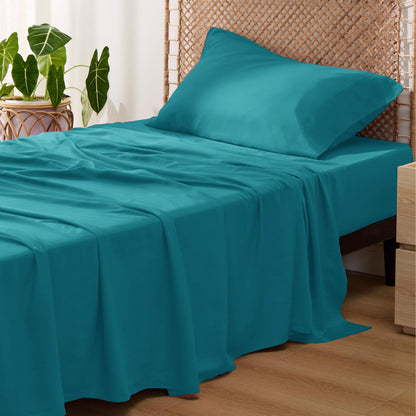 Bedsure PureWoven 100% Rayon Derived from Bamboo, Queen Sheets, 4 Pieces
