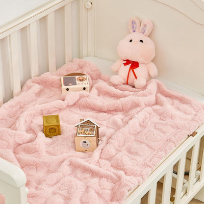 Yurhap Heart Baby Blanket, Love Plush Fleece Baby Blankets for Girls Boys