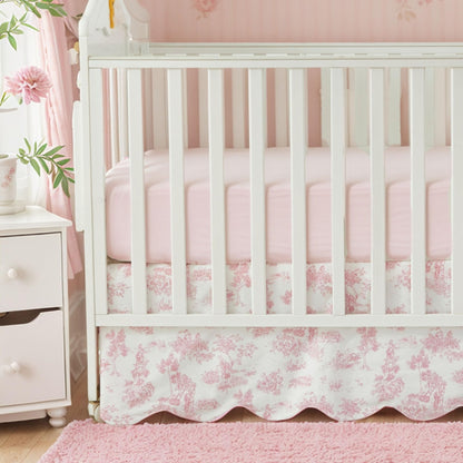 Brandream Scallop Edge Organic Cotton Crib Skirt, Baby Boy, Baby Girl, Gender Neutral Crib Skirt Toddler Bedskirt Farmhouse Chic Nursery Crib Bed Skirt, Boho Bohemian Solid Beige Skirt