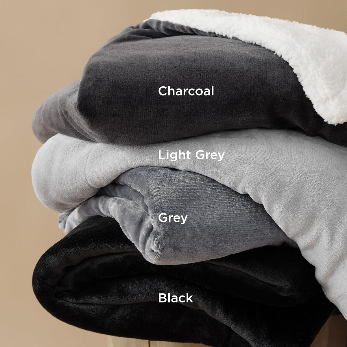 Bedsure GentleSoft Sherpa Fleece Throw Blanket for Couch, Non-Heated, Thick & Warm Cozy Comfort Blanket for Winter Fall, Soft Fuzzy Plush Throw Gifts for Women and Men, Grey, 50x60 Inches