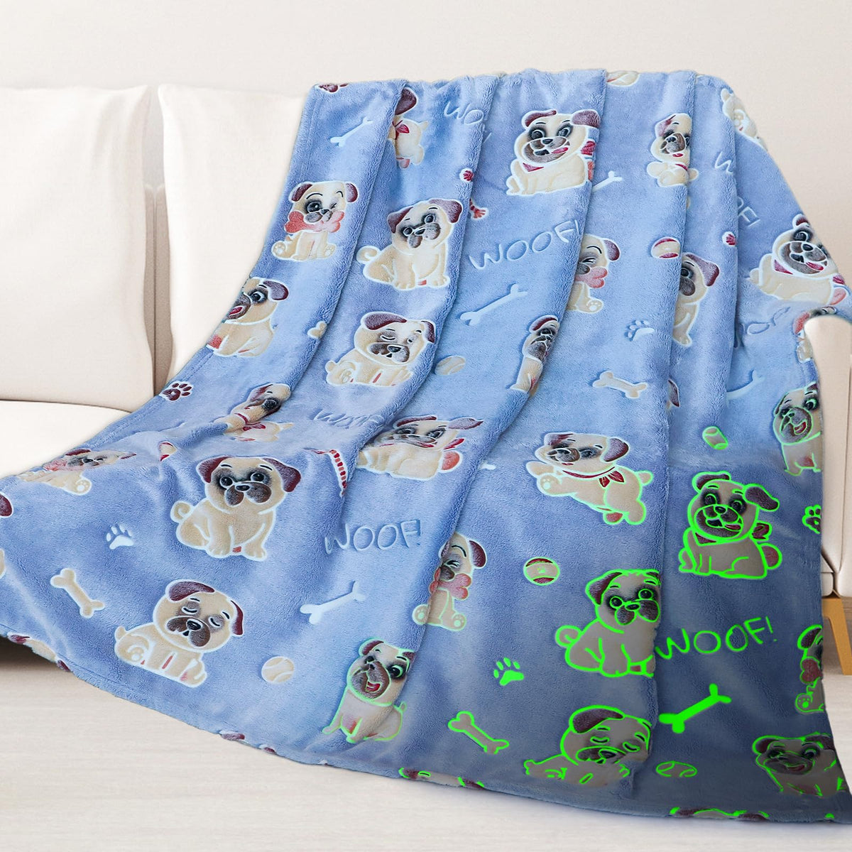 Boys Truck Car Toys Unique Gifts for Kids Glow in The Dark Blanket Glowing Cartoon Tractor Throw Blanket Soft Fleece Blanket Excavators Room Bed Sofa Decor Blankets