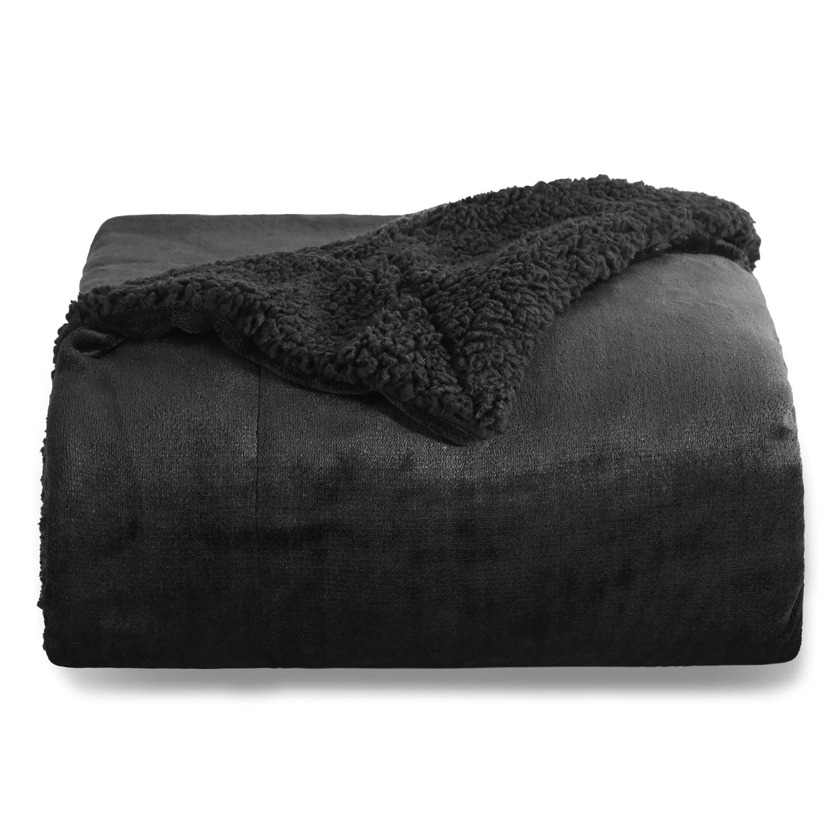 Bedsure GentleSoft Sherpa Fleece Queen Blankets for Bed, Non-Heated, Thick and Warm Throw for Women and Men, Soft Fuzzy Plush Comfort Queen Blanket for Winter, Grey, 90x90 Inches