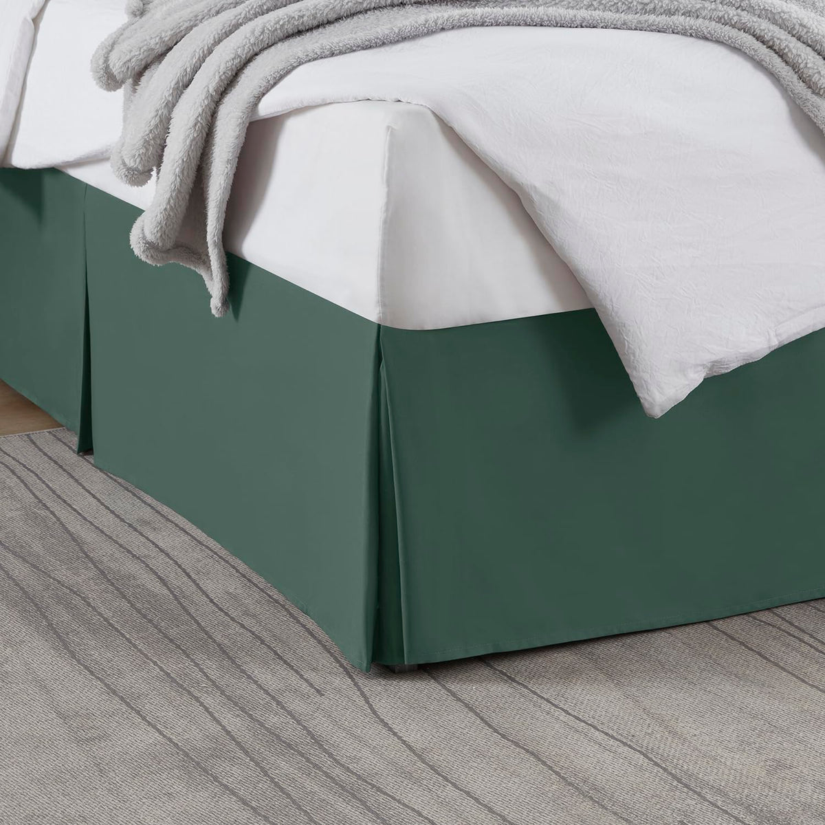 Nestl Linen Bed Skirt Queen Size - Queen Bed Skirt 14 Inch Drop - Brushed Microfiber Bed Skirts - Hotel Quality Pleated Bed Skirt - Shrinkage & Fade Resistant