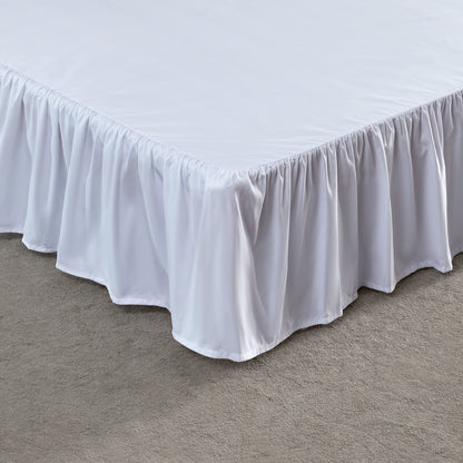 SLEEP ZONE Pleated Bed Skirts King Size, 15 inch Tailored Drop Easy Fit Bedskirt, Anti-Static, Fade Resistant (King, Beige)